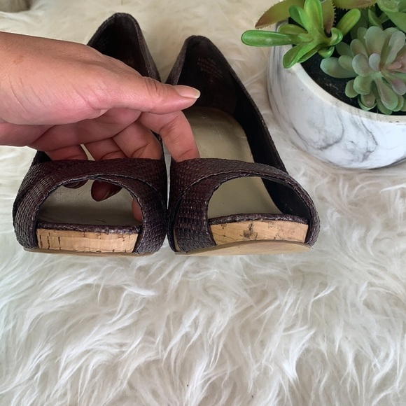 Nine West Women’s Brown Wicker Cork Heels Open Toe Pumps Size 7 US - Picture 12 of 12